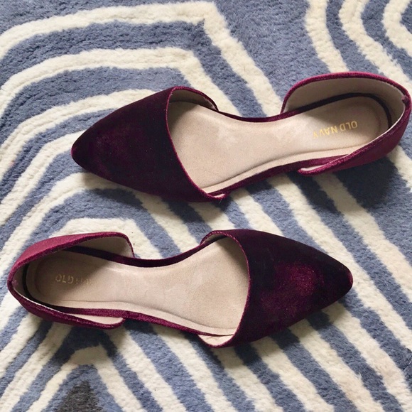 Old Navy Shoes - Old Navy Wine Velvet D’Orsay flats